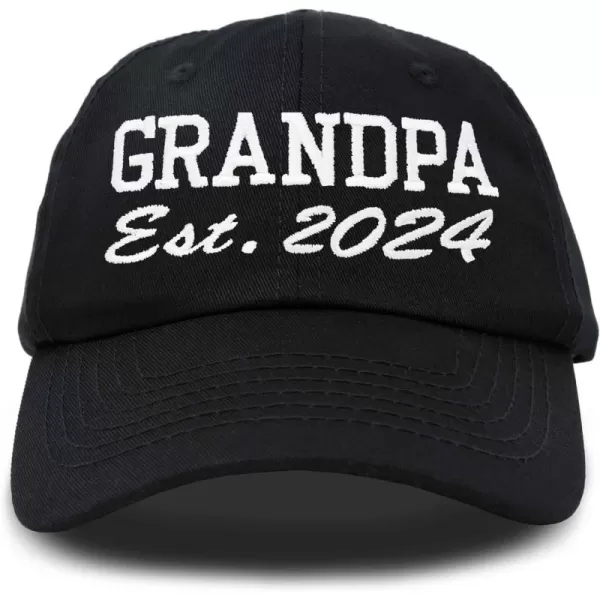 DALIX New Grandpa Hat Est 2024 Fun Gift Embroidered Dad Hat Cotton Cap