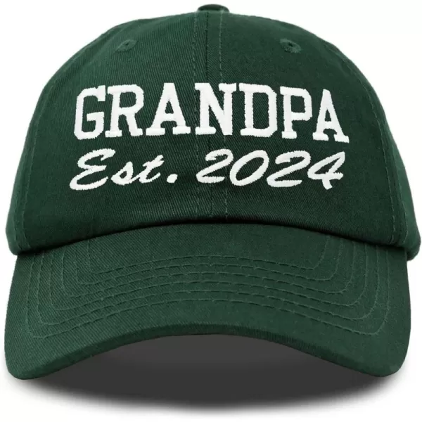 DALIX New Grandpa Hat Est 2024 Fun Gift Embroidered Dad Hat Cotton Cap