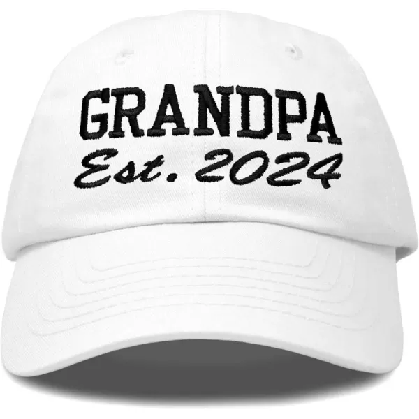 DALIX New Grandpa Hat Est 2024 Fun Gift Embroidered Dad Hat Cotton Cap