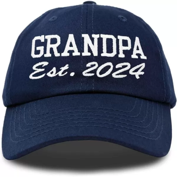DALIX New Grandpa Hat Est 2024 Fun Gift Embroidered Dad Hat Cotton Cap