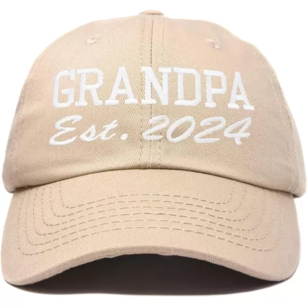 DALIX New Grandpa Hat Est 2024 Fun Gift Embroidered Dad Hat Cotton Cap