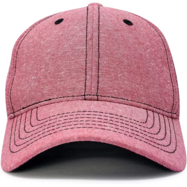 DALIX Premium Baseball Cap Structured Dad Hat Medium Crown Chambray