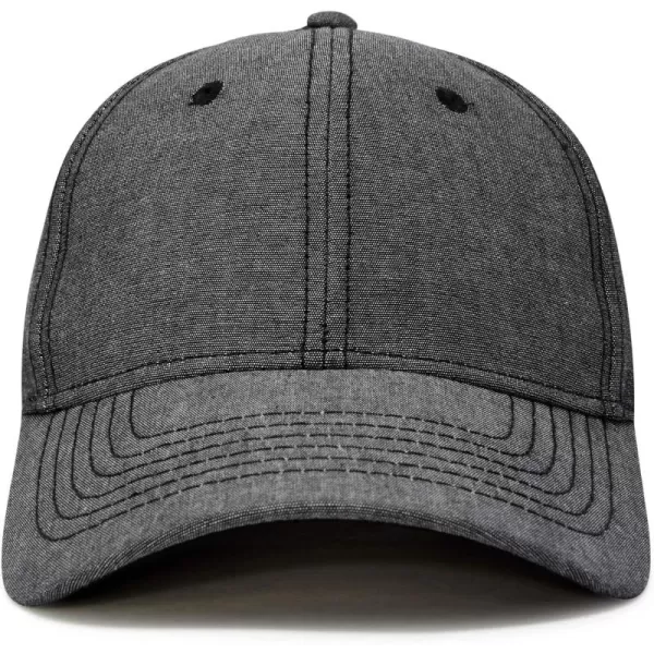 DALIX Premium Baseball Cap Structured Dad Hat Medium Crown Chambray