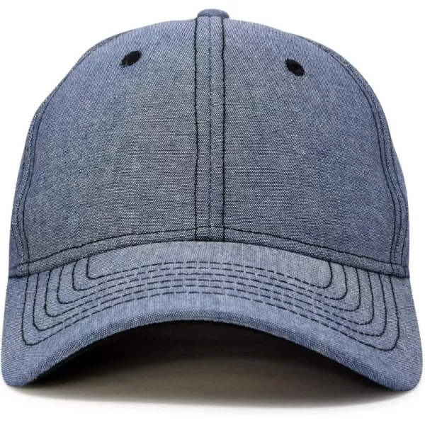 DALIX Premium Baseball Cap Structured Dad Hat Medium Crown Chambray