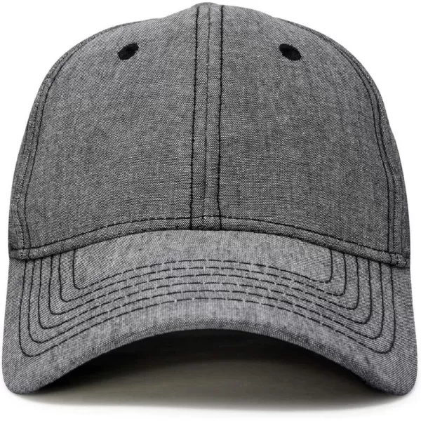 DALIX Premium Baseball Cap Structured Dad Hat Medium Crown Chambray
