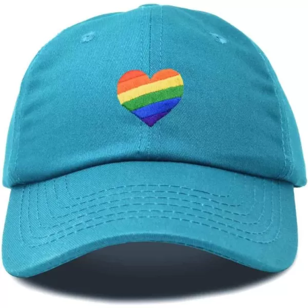 DALIX Rainbow Heart Hat Embroidered Mens Womens Baseball Cap