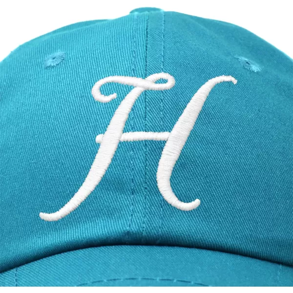 DALIX Initial Hat Letter H Womens Baseball Cap Monogram Cursive Embroider