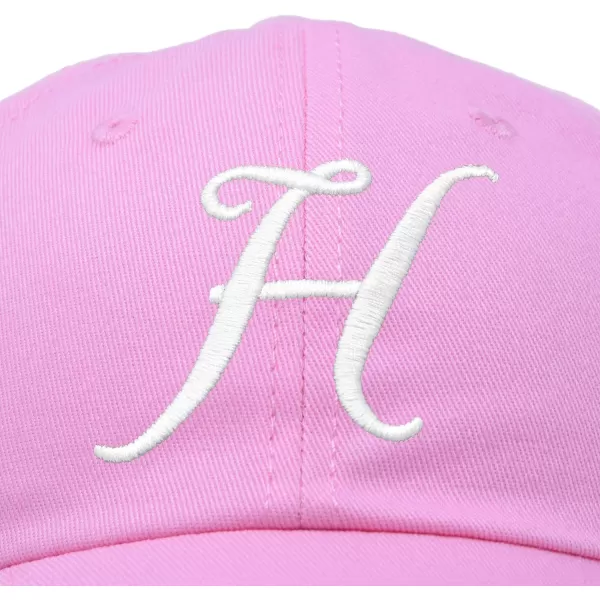 DALIX Initial Hat Letter H Womens Baseball Cap Monogram Cursive Embroider