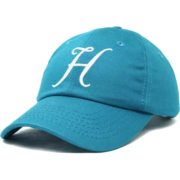 DALIX Initial Hat Letter H Womens Baseball Cap Monogram Cursive Embroider