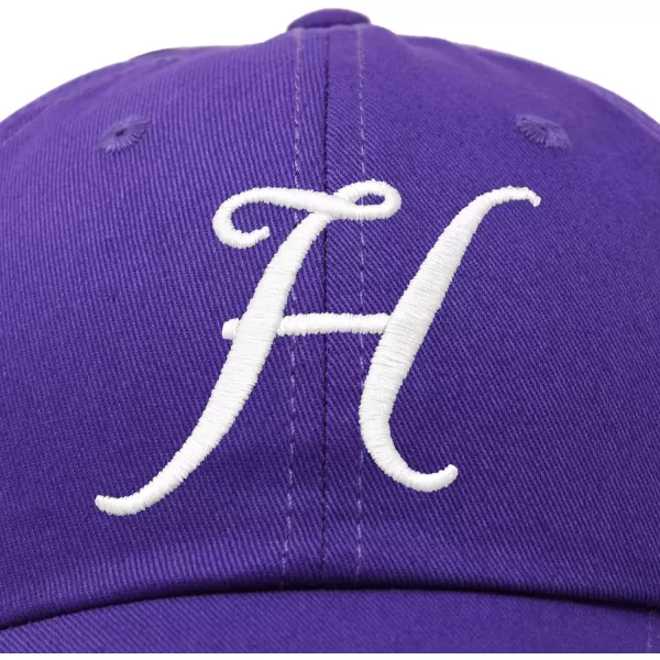 DALIX Initial Hat Letter H Womens Baseball Cap Monogram Cursive Embroider