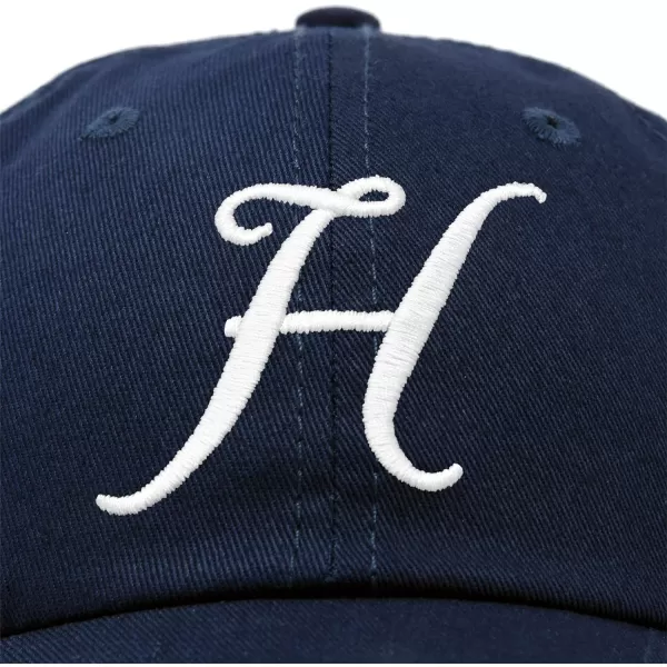 DALIX Initial Hat Letter H Womens Baseball Cap Monogram Cursive Embroider