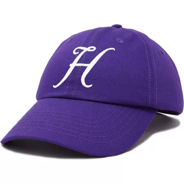 DALIX Initial Hat Letter H Womens Baseball Cap Monogram Cursive Embroider