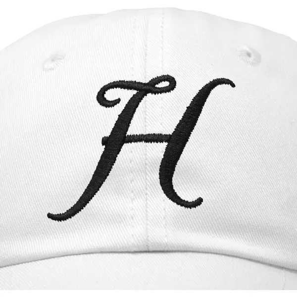 DALIX Initial Hat Letter H Womens Baseball Cap Monogram Cursive Embroider