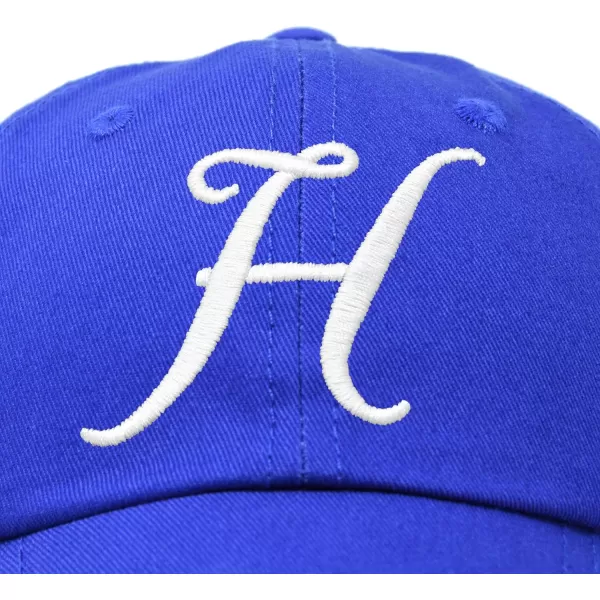 DALIX Initial Hat Letter H Womens Baseball Cap Monogram Cursive Embroider