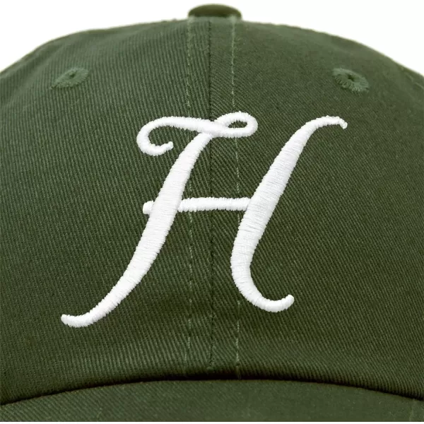 DALIX Initial Hat Letter H Womens Baseball Cap Monogram Cursive Embroider