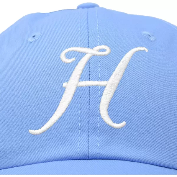 DALIX Initial Hat Letter H Womens Baseball Cap Monogram Cursive Embroider