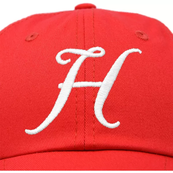 DALIX Initial Hat Letter H Womens Baseball Cap Monogram Cursive Embroider