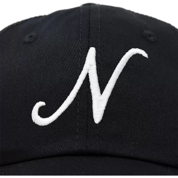 DALIX Initial Hat Letter N Womens Baseball Cap Monogram Cursive Embroider