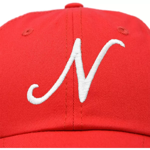 DALIX Initial Hat Letter N Womens Baseball Cap Monogram Cursive Embroider