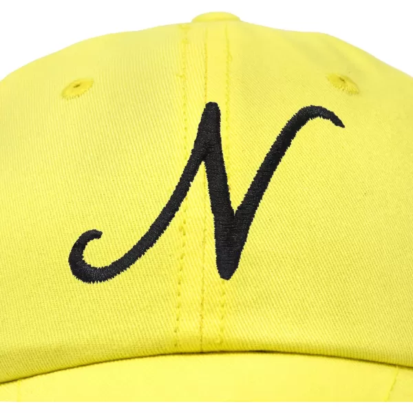 DALIX Initial Hat Letter N Womens Baseball Cap Monogram Cursive Embroider