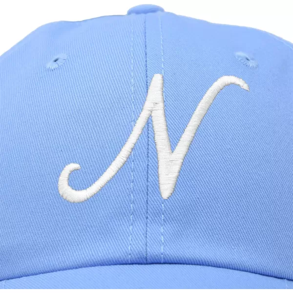 DALIX Initial Hat Letter N Womens Baseball Cap Monogram Cursive Embroider