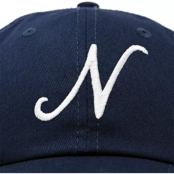 DALIX Initial Hat Letter N Womens Baseball Cap Monogram Cursive Embroider