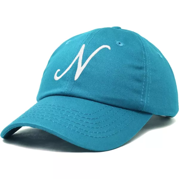 DALIX Initial Hat Letter N Womens Baseball Cap Monogram Cursive Embroider
