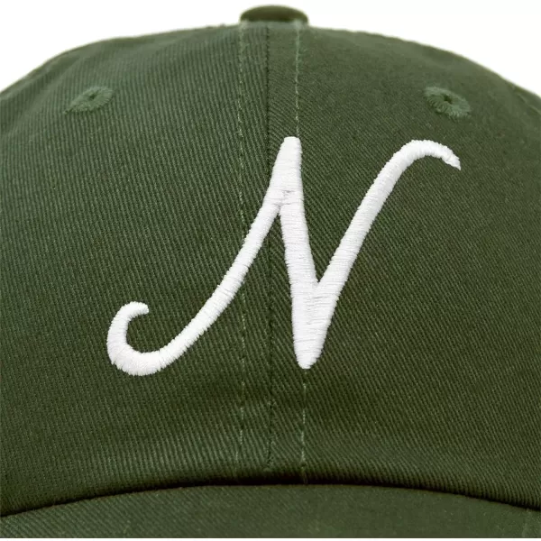 DALIX Initial Hat Letter N Womens Baseball Cap Monogram Cursive Embroider
