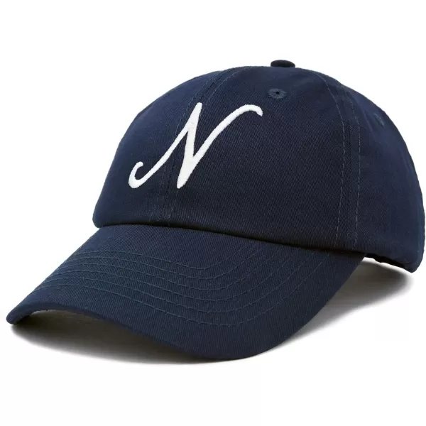 DALIX Initial Hat Letter N Womens Baseball Cap Monogram Cursive Embroider