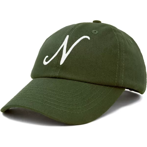 DALIX Initial Hat Letter N Womens Baseball Cap Monogram Cursive Embroider