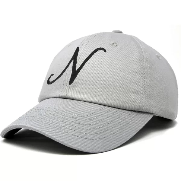 DALIX Initial Hat Letter N Womens Baseball Cap Monogram Cursive Embroider
