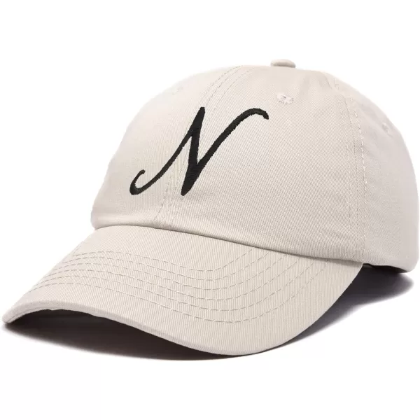 DALIX Initial Hat Letter N Womens Baseball Cap Monogram Cursive Embroider
