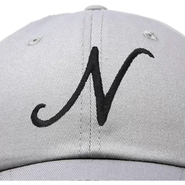 DALIX Initial Hat Letter N Womens Baseball Cap Monogram Cursive Embroider