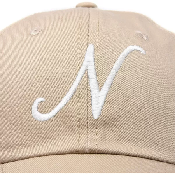 DALIX Initial Hat Letter N Womens Baseball Cap Monogram Cursive Embroider