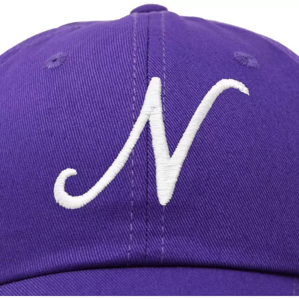 DALIX Initial Hat Letter N Womens Baseball Cap Monogram Cursive Embroider