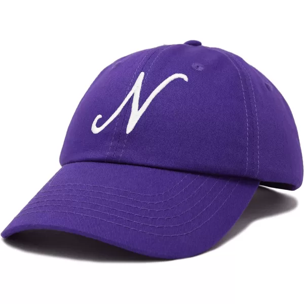 DALIX Initial Hat Letter N Womens Baseball Cap Monogram Cursive Embroider