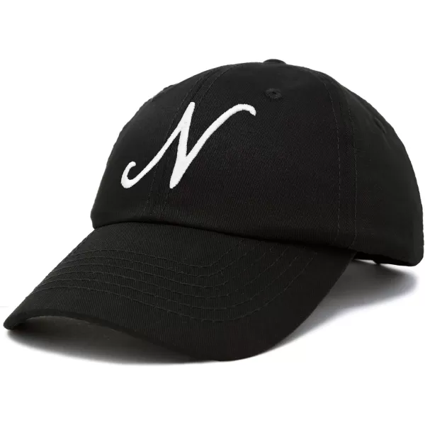 DALIX Initial Hat Letter N Womens Baseball Cap Monogram Cursive Embroider