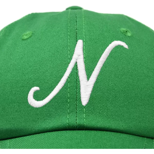 DALIX Initial Hat Letter N Womens Baseball Cap Monogram Cursive Embroider