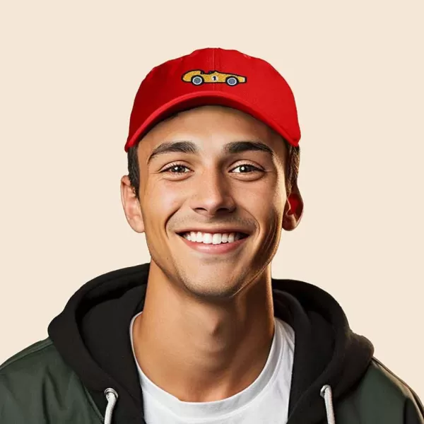 DALIX Race Car Embroidered Dad Cap Classic Cotton Baseball Hat Mens
