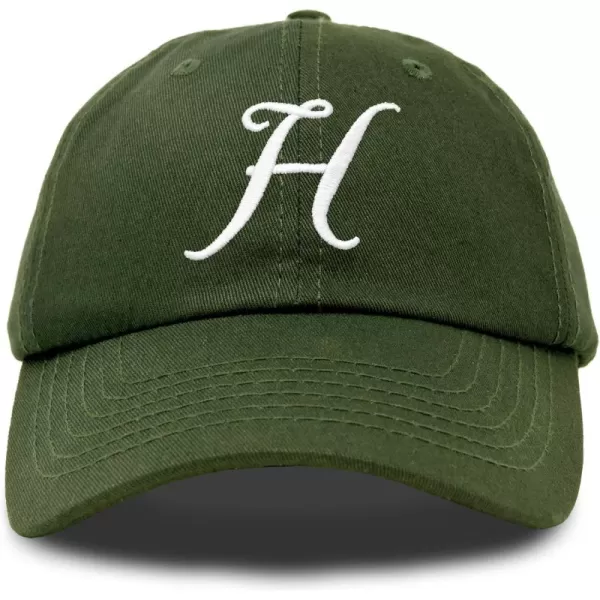 DALIX Initial Hat Letter H Womens Baseball Cap Monogram Cursive Embroider