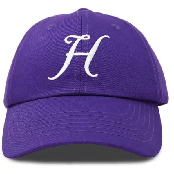 DALIX Initial Hat Letter H Womens Baseball Cap Monogram Cursive Embroider