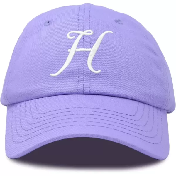 DALIX Initial Hat Letter H Womens Baseball Cap Monogram Cursive Embroider