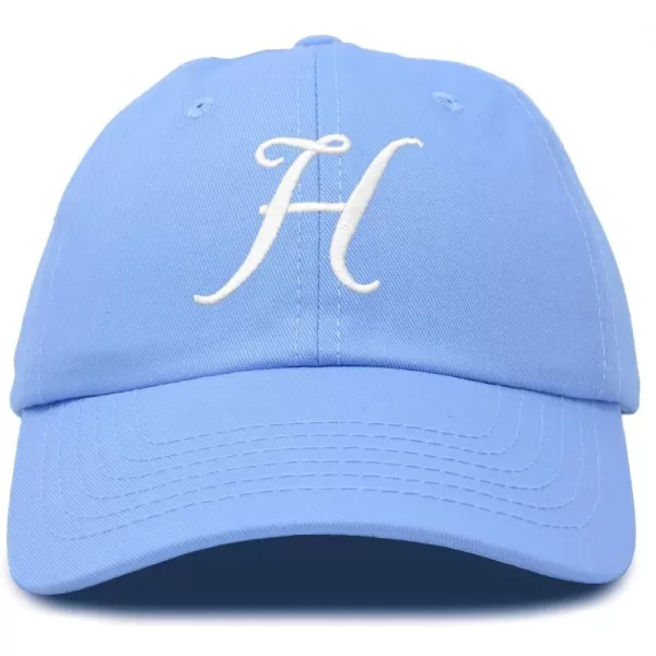 DALIX Initial Hat Letter H Womens Baseball Cap Monogram Cursive Embroider