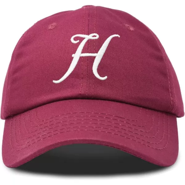 DALIX Initial Hat Letter H Womens Baseball Cap Monogram Cursive Embroider