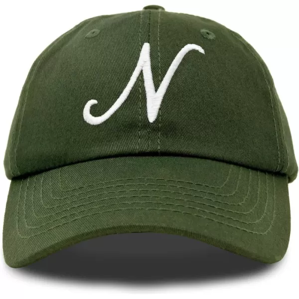 DALIX Initial Hat Letter N Womens Baseball Cap Monogram Cursive Embroider