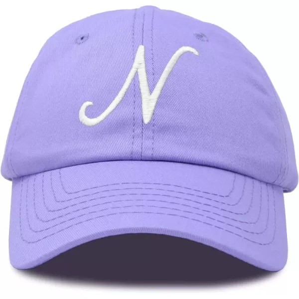 DALIX Initial Hat Letter N Womens Baseball Cap Monogram Cursive Embroider