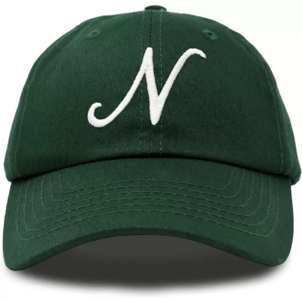 DALIX Initial Hat Letter N Womens Baseball Cap Monogram Cursive Embroider