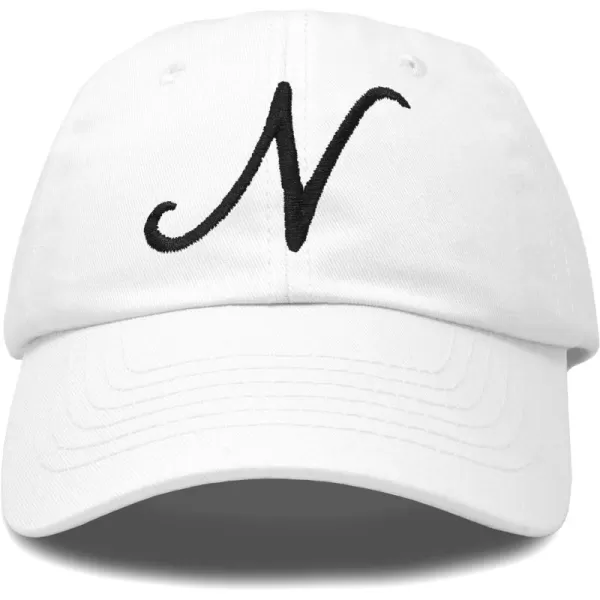 DALIX Initial Hat Letter N Womens Baseball Cap Monogram Cursive Embroider