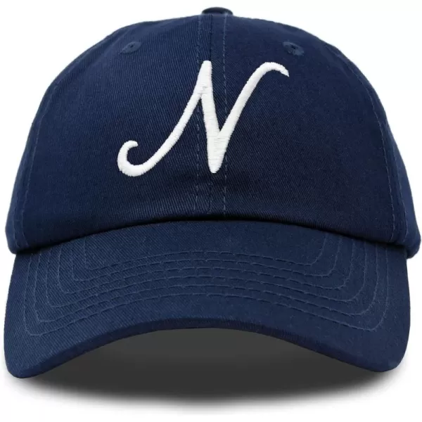 DALIX Initial Hat Letter N Womens Baseball Cap Monogram Cursive Embroider