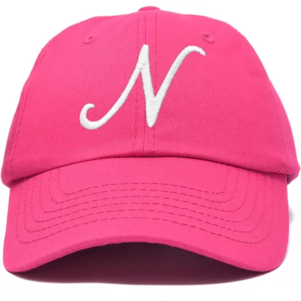 DALIX Initial Hat Letter N Womens Baseball Cap Monogram Cursive Embroider